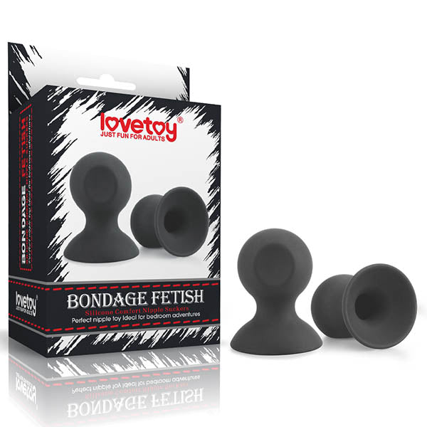 Bondage Fetish Silicone Comfort Nipple Suckers - Black - Set of 2 Lovetoy